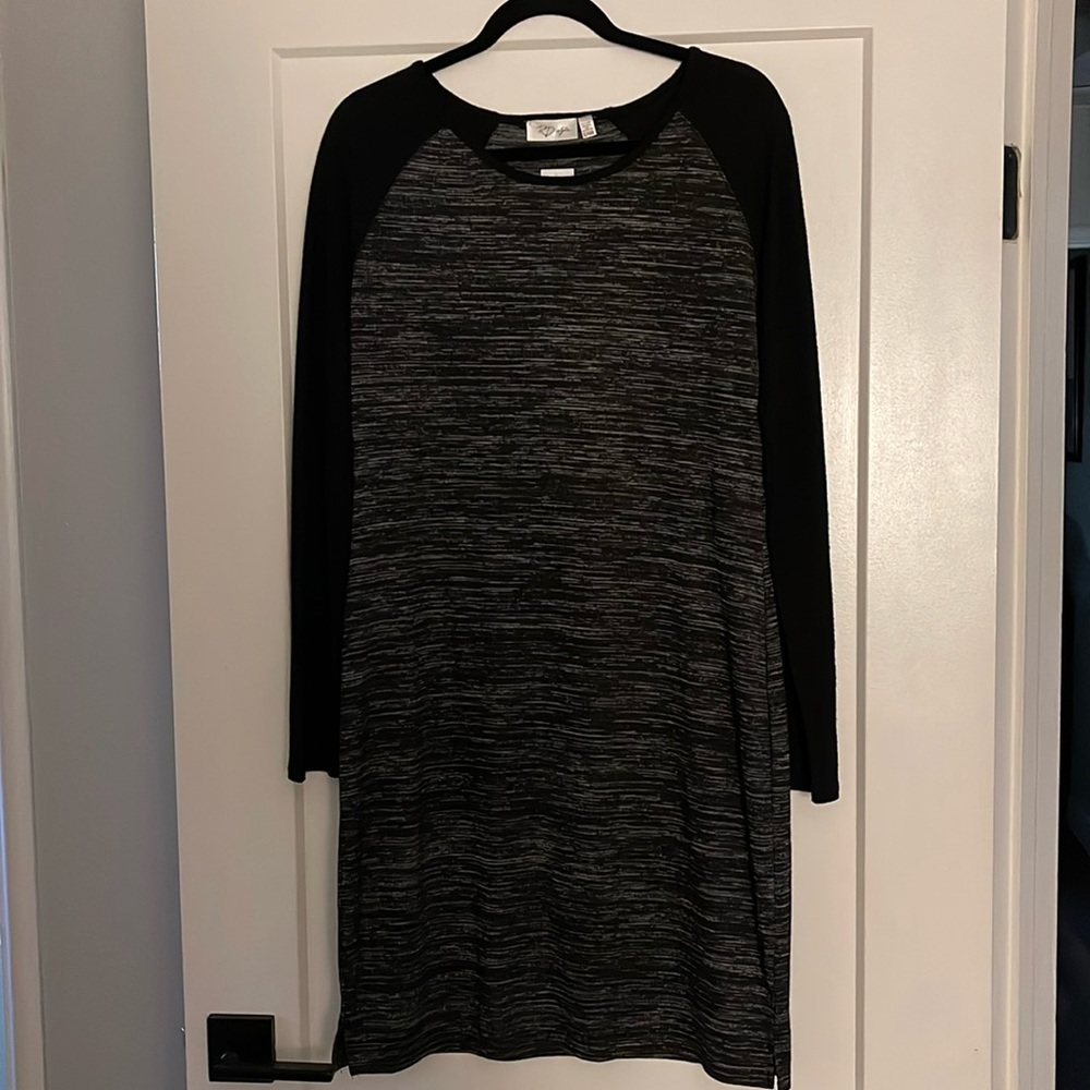 Black & Gray Knit Dress